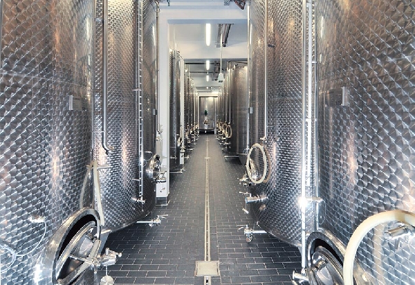 Das Foto zeigt den neuen Weinkeller von Weingut Robert Weil in Kiedrich, Rheingau.